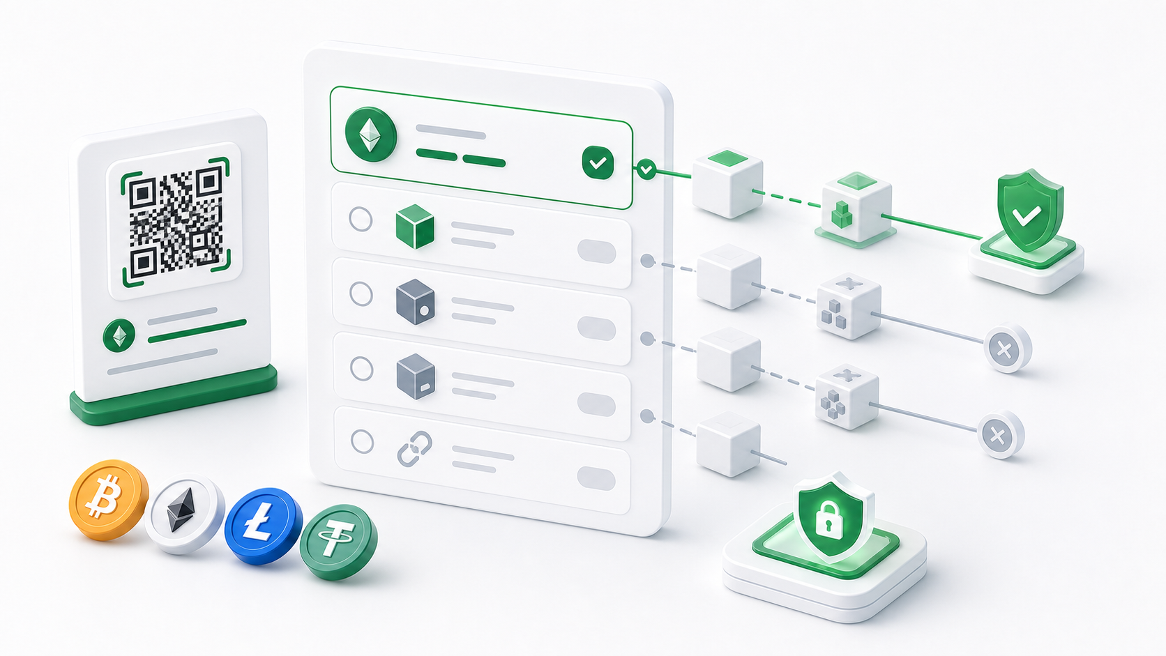 Coin and blockchain network selection for crypto payment