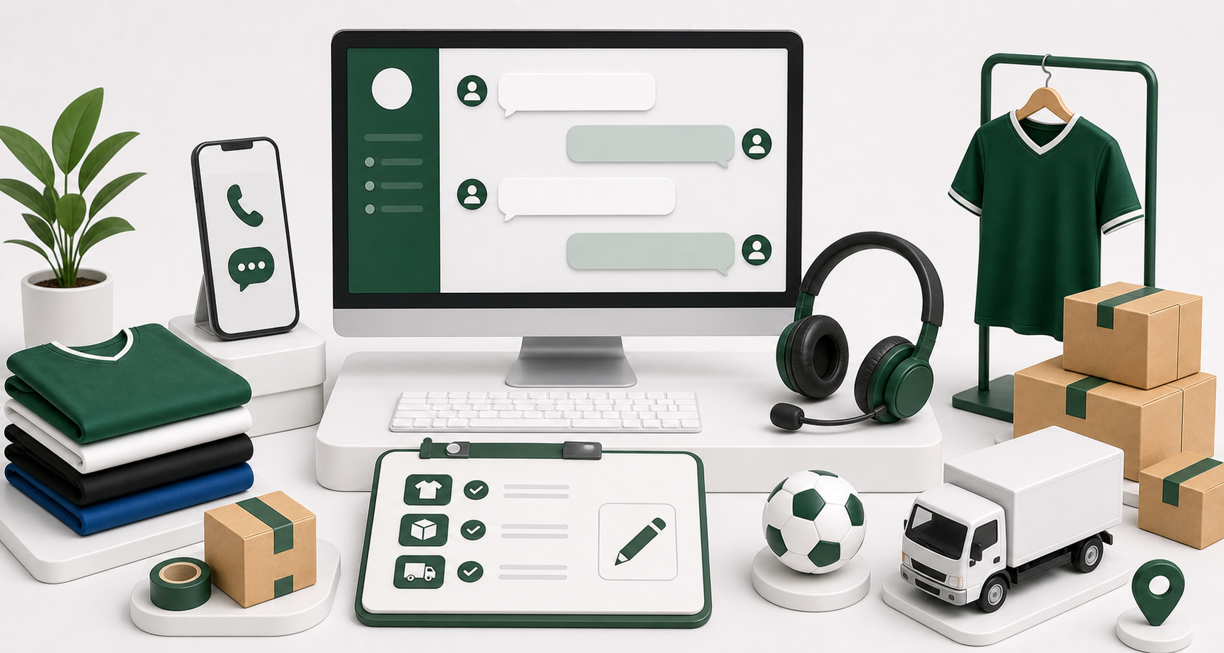 Customer support workspace for wholesale football jersey orders, live chat, order changes, and shipping help