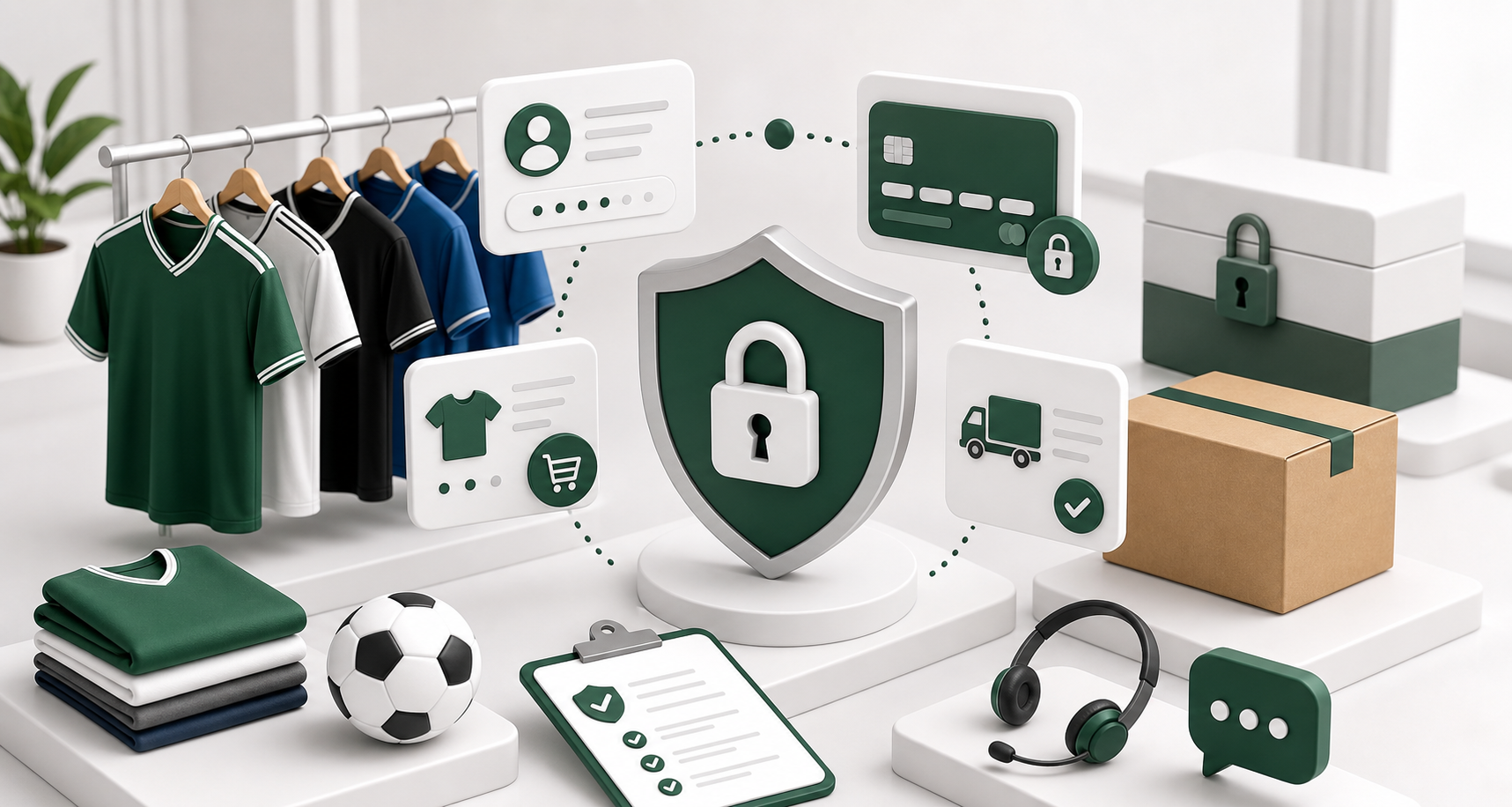 Privacy protection illustration with secure customer data and order information